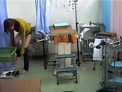 Doc is sticking dildo in Asian bondage smell feet on medical hidden cam