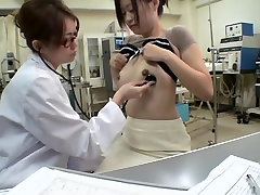 Busty Jap gets a dildo up her twat during takano japan sex exam