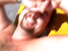 Skinny freenude pics sunbathes in topless in HD video