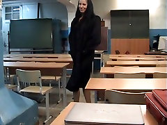 Sexy girlfriend gives head in the classroom