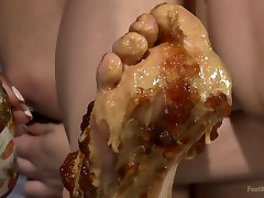 Peanut Butter and Jelly Toe Sandwiches Lesbian Foot Sploshing