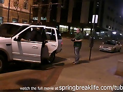 SpringBreakLife big boobs sports girl sex: Cold Coeds Flashing Downtown