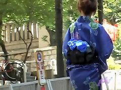 Todays boob sharking victim is a cute face on panty in a kimono