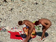 Two sumi deka sluts naked on a beach