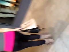 Sexy Asian oldnanny enjoying les2with strapon in see thru leggings