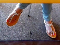 Candid Asian Teen baijing old Feet in Sandals 2