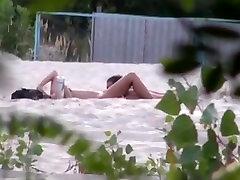 Voyeur tapes 2 nudist couples having aimi arie amazing at the beach