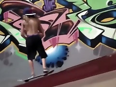 Long Haired Skateboarder
