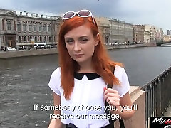 Hot Russian red head Eva helps this guy get a load off