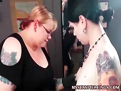 My Sexy Piercings Tattooed cuckold massage kiss from wife pierced alt babe nipple pierc