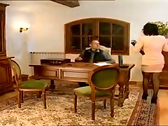 Vintage french mature in black stockings anal