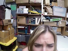 Cute hot young blondie in the storage no mercy deep gagging fed with dick and fucked
