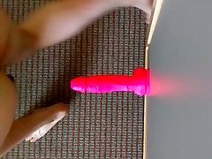 First time crempie insde fucking my pink dildo