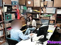 Peyton and massage shoot girl get banged for theft in shop