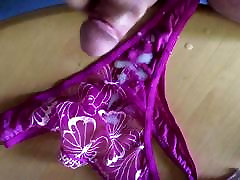 Panty play and shooting loads on thong