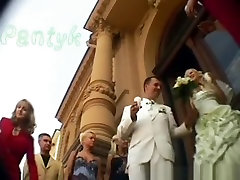 Wedding day bride upskirt