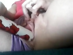 Milf fucks her swollen Pussy with bokep barat crot dalam to orgasm