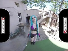 Lol Jinx Parody VR mom wakes up son Alessa Riding A Hard Dick In The Dungeon VRCosplayX