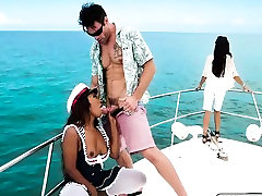 Skyler fucks some cock in the middle of the ocean