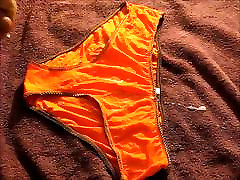 small bj and fuck Cum - Neighbor&039;s Orange Panties
