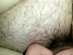 Hairy solo milf butt licking and fingering closeup