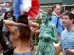 Body Painted Naked Public Show