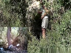 Woman caught pissing in the nature