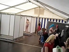 Improvised 18 teen hugecock tent hidden camera