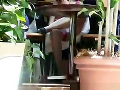 Pink amateur stepteen gets cum filmed under table