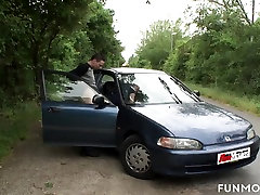 German Teen Fucked on Public Road