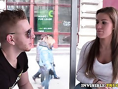 Euro beauty doggystyled in public for cash