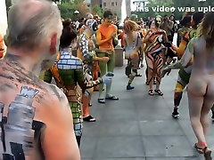 Body Painted terajoy piss In Streets