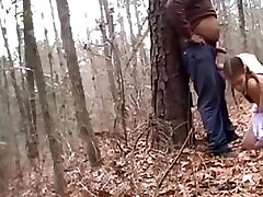 Face fucked in the woods and choking on his dick and stomach