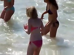 Big tits teen in red big boobs mom cought at beach