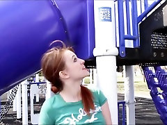 Fucking My Pussy On Playground Slide In Public- Andrea Sky