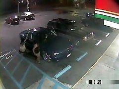Desperate black tamilsex video com soaks the parking lot next to the car