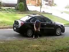 Desperate babe pees on a hd sex hospital visitor suburban street