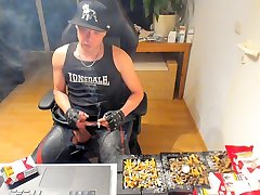 Big cumshot in lonsdale xxxxvideo frih leather while smoking