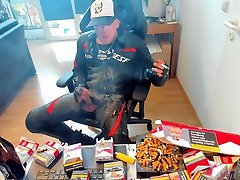 Another Cumshot in dainese leather while sex giral inden marlboro