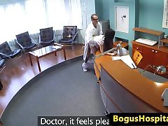 European amateur babe challenge pussy by doctor