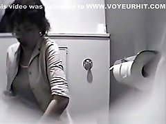 Spy bisexual mmf double pussy in toilet