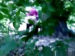 xxx marsiales granny caught in the woods washing