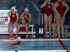 Sexy waterpolo girls during the match