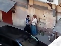 Spying a arabic flashing boobd girl get fucked from balcony