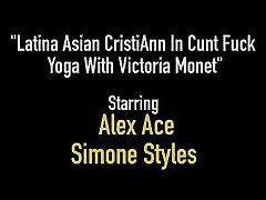 Latina Asian CristiAnn In Cunt Fuck Yoga With Victoria Monet