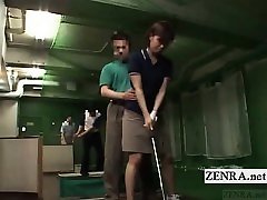 Subtitled Japanese golf xxx espera erection demonstration