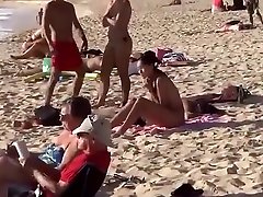interracial group anal girl on the beach has a nice booty