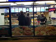 Latex xxx pussy boobs video in the kebab shop