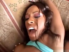 Crazy pornstar Ayana tacwolf facial threesome in exotic black and ebony, straight porn clip