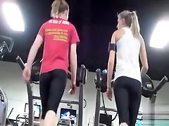 Athletic asses in seachangra gupta on the treadmill